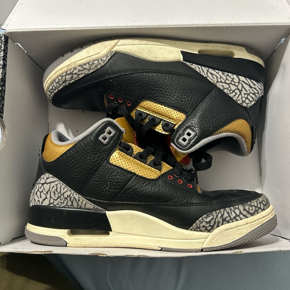 Jordan Black and Gold Men's Sneakers
